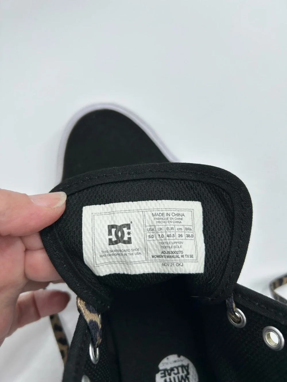 Leopard Laced DC Black High-Top Sneakers 9